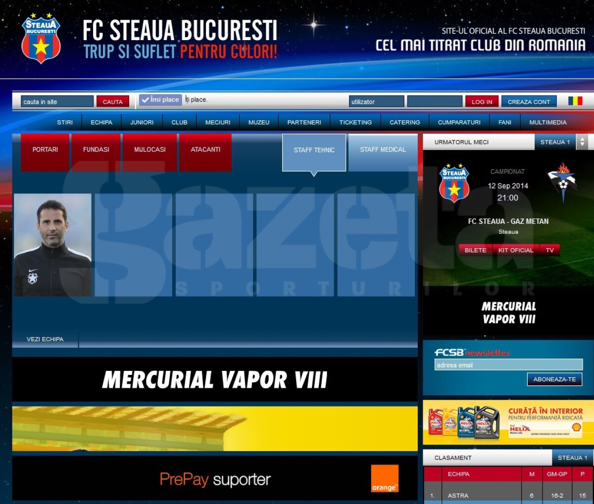 Amatorism în Ghencea » 9 jucători ai campioanei nu există pe site-ul oficial, iar un fost colaborator e încă "angajat" la Steaua