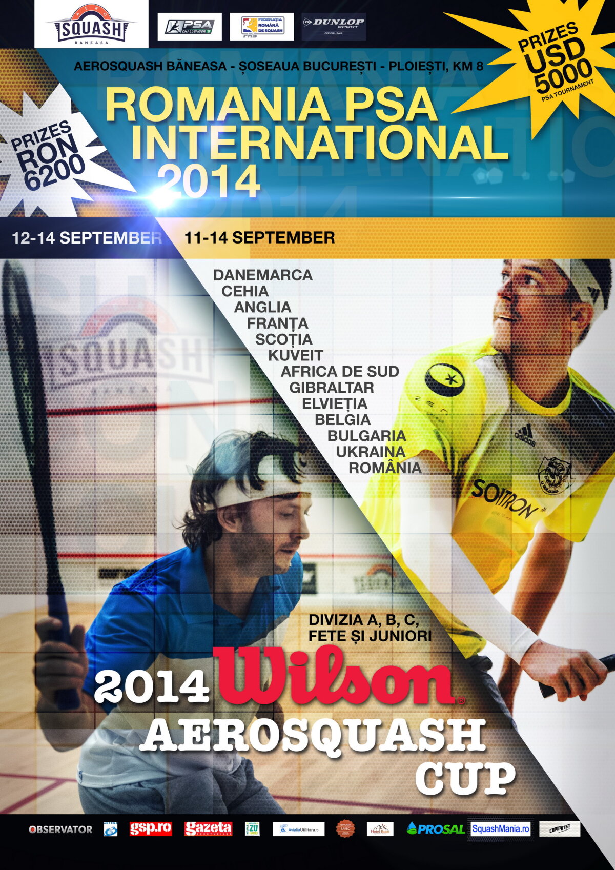 Cele mai importante competiţii de squash din România, în septembrie, la Bucureşti