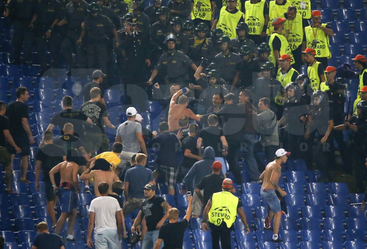 Haos în Cetatea Eternă » Doi fani ruşi înjunghiaţi şi doi arestaţi înainte ca ŢSKA să fie demolată la Roma, scor 1-5