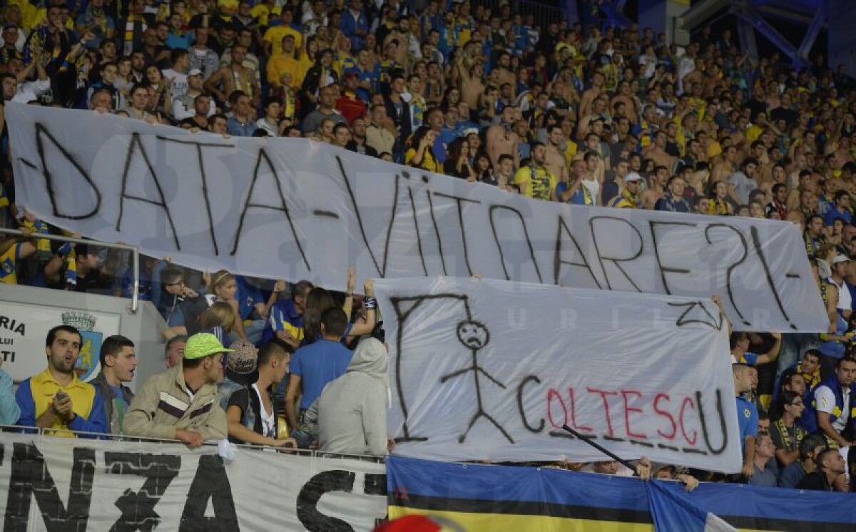 Ameninţat de ploieşteni » Banner şocant al fanilor Petrolului la adresa arbitrului Sebastian Colţescu!