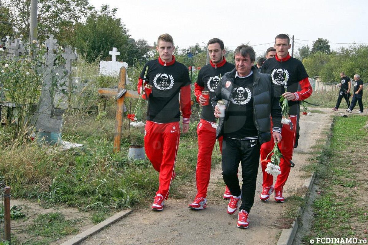 GALERIE FOTO Dinamoviştii s-au recules la mormîntul lui Cătălin Hîldan » Dănciulescu: ”În memoria «Unicului Căpitan», să umplem arena!”