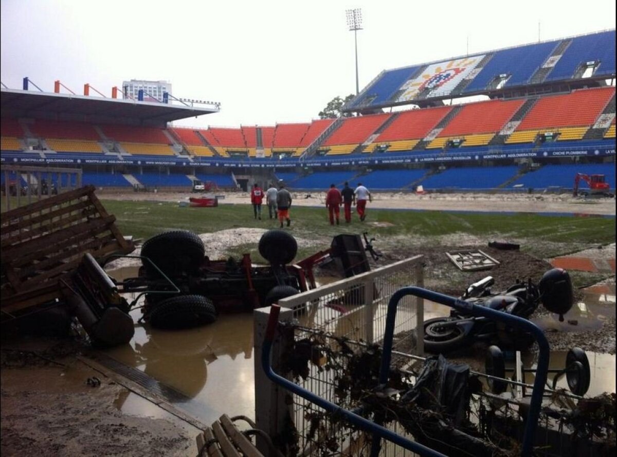 GALERIE FOTO Ploile torenţiale din Franţa fac ravagii! Stadionul unei foste campioane arată ca după bombardament