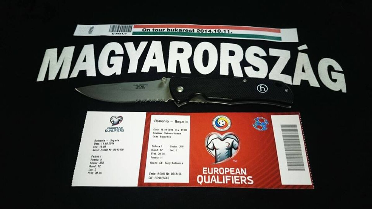 GALERIE FOTO Atenţie, UEFA! Huliganii maghiari se laudă că vin în România înarmaţi cu maşini de tocat şi cuţite!