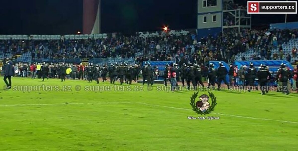 FOTO Violenţe în Europa League! Meciul Slovan Bratislava- Sparta Praga a fost întrerupt