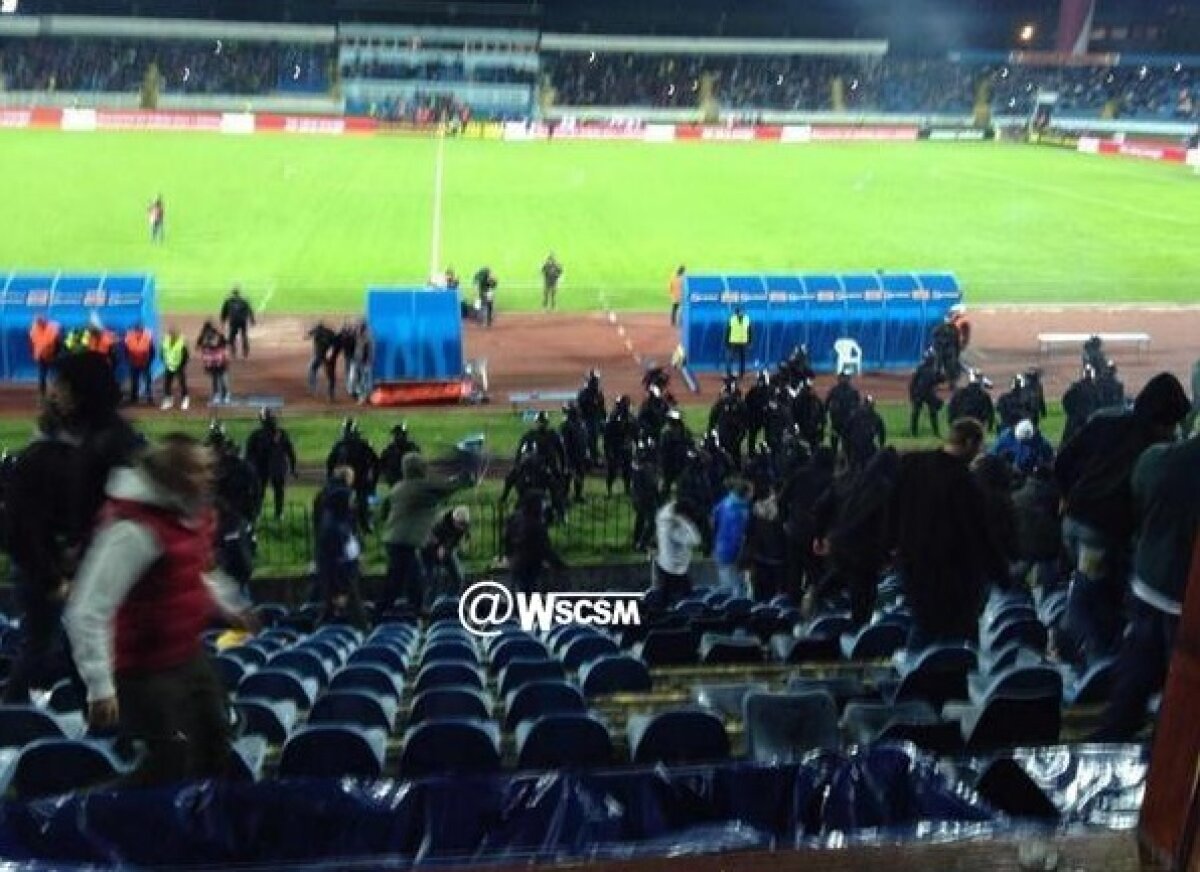FOTO Violenţe în Europa League! Meciul Slovan Bratislava- Sparta Praga a fost întrerupt