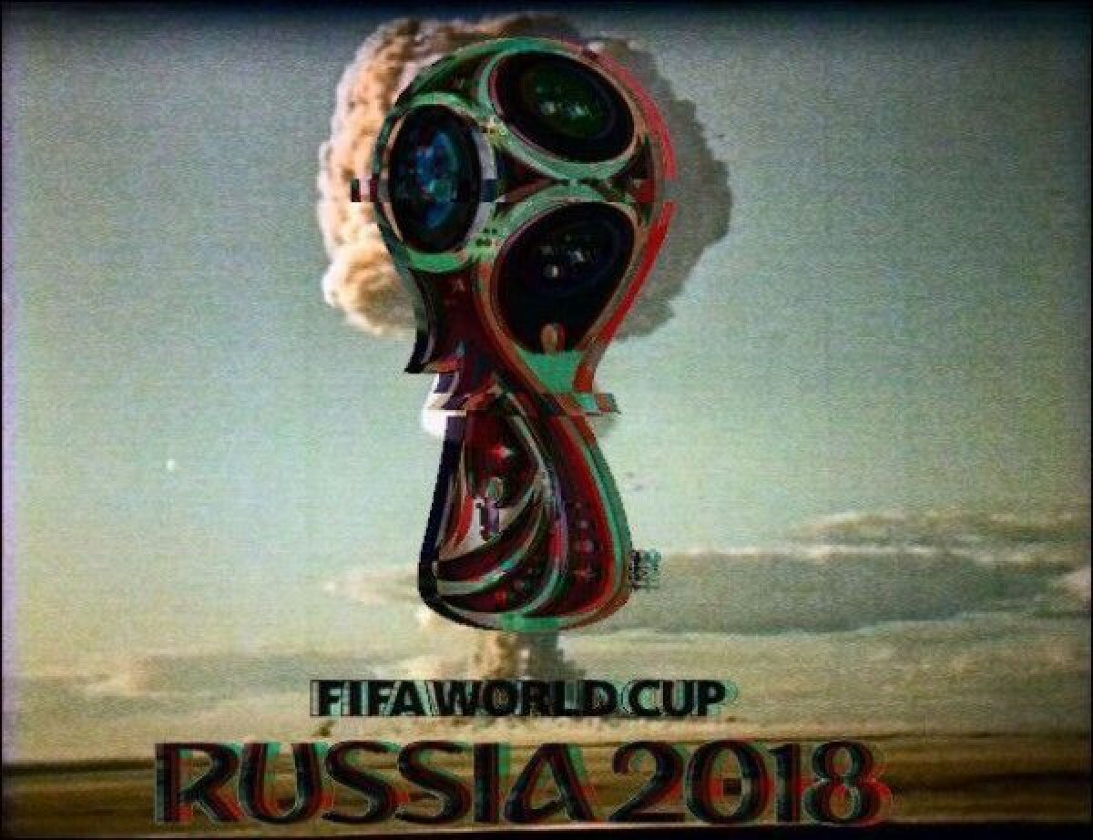 FOTO Ruşii au lansat în spaţiu logoul pentru Mondialul de peste 4 ani: "Bomba nucleară 2018" » Au apărut primele caricaturi