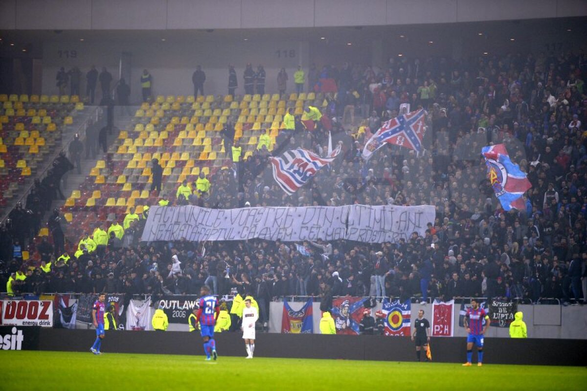 FOTO Contre între suporteri » Cele mai tari bannere de la Derby de România