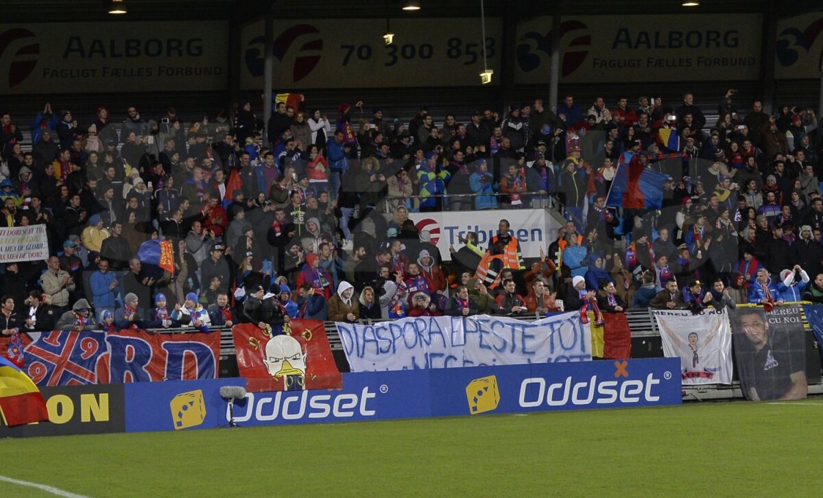 FOTO Diaspora e roş-albastră! » Steaua a fost susţinută de peste 300 de suporteri cu Aalborg