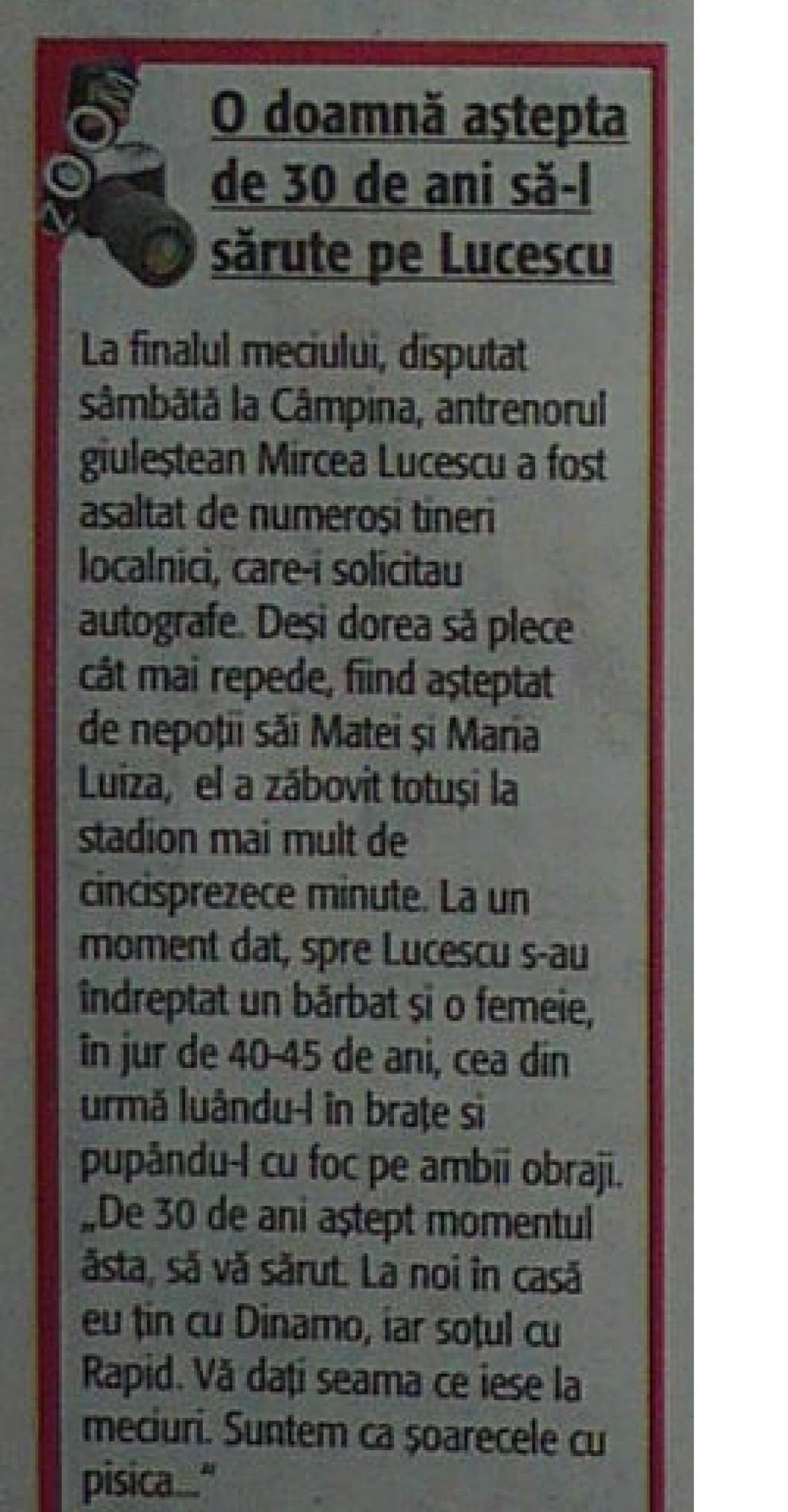 REMEMBER GSP.RO » 3 întîmplări amuzante din fotbalul românesc! Cum s-a transformat Mircea Lucescu în "trofeu" în 1999