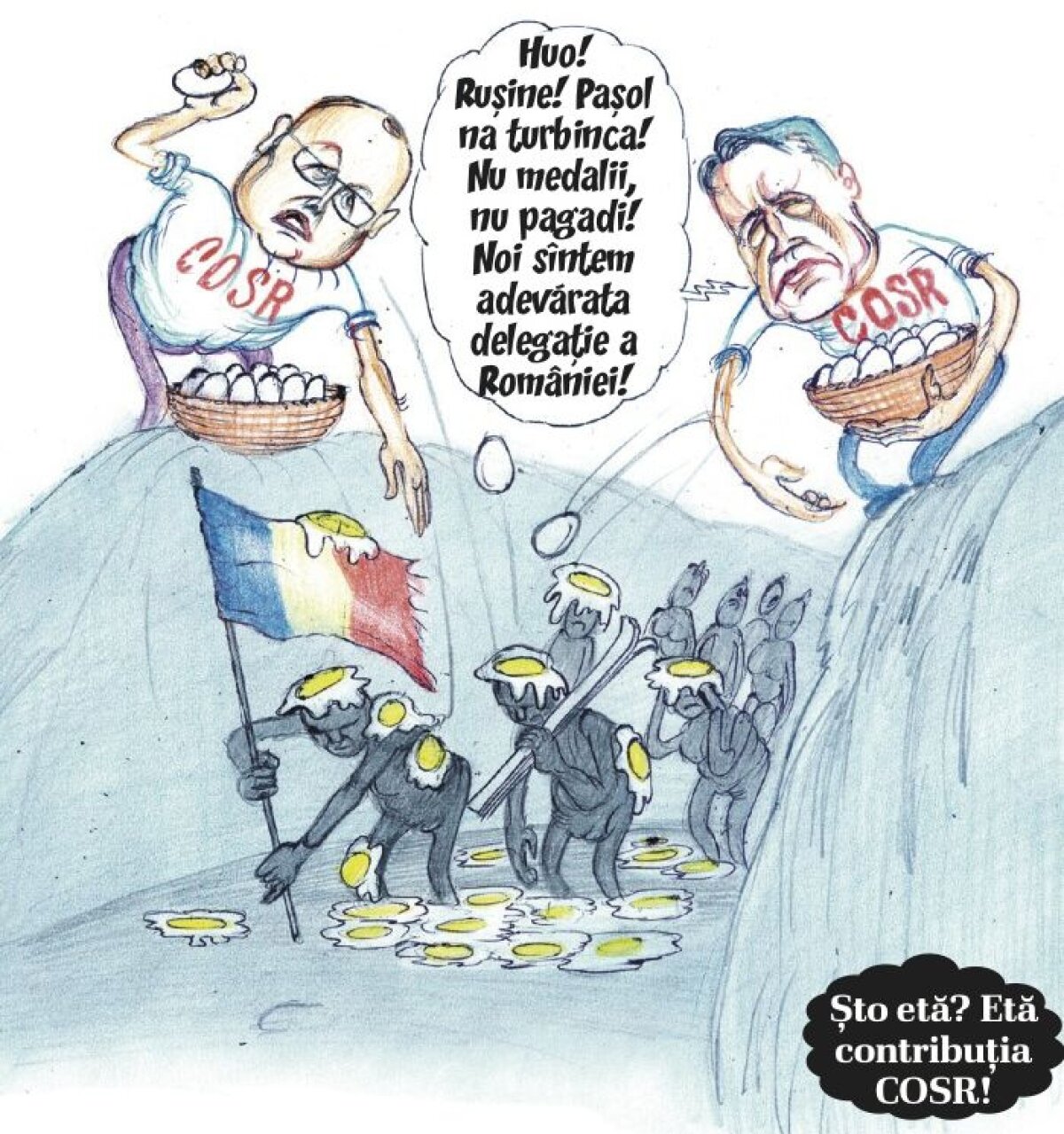 FOTO Ai noştri, ca brazii pe pîrtii » Cele mai tari caricaturi realizate de Emil Mierlă în 2014. Episodul 1: Jocurile Olimpice de la Soci