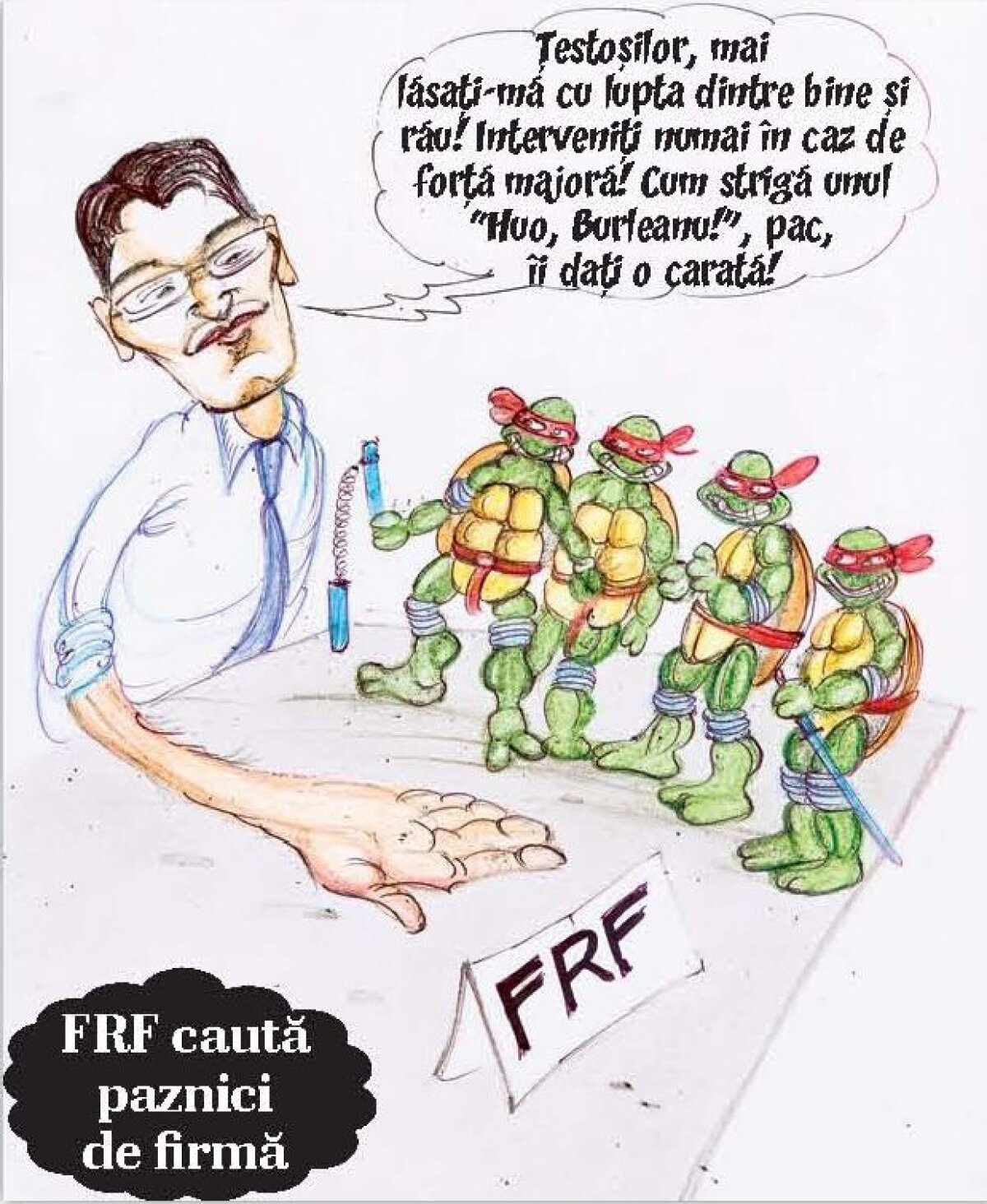 FOTO Fotbalul nostru, de la A la Zeghe » Cele mai tari caricaturi realizate de Emil Mierlă în 2014. Episodul 2: FRF