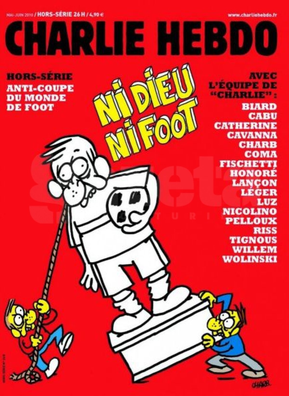 Atentat terorist cu 12 morţi la un ziar satiric din Franţa, care criticase dur şi Cupa Mondială: "Cu o bucată de hîrtie nu tai pe nimeni la gît!"