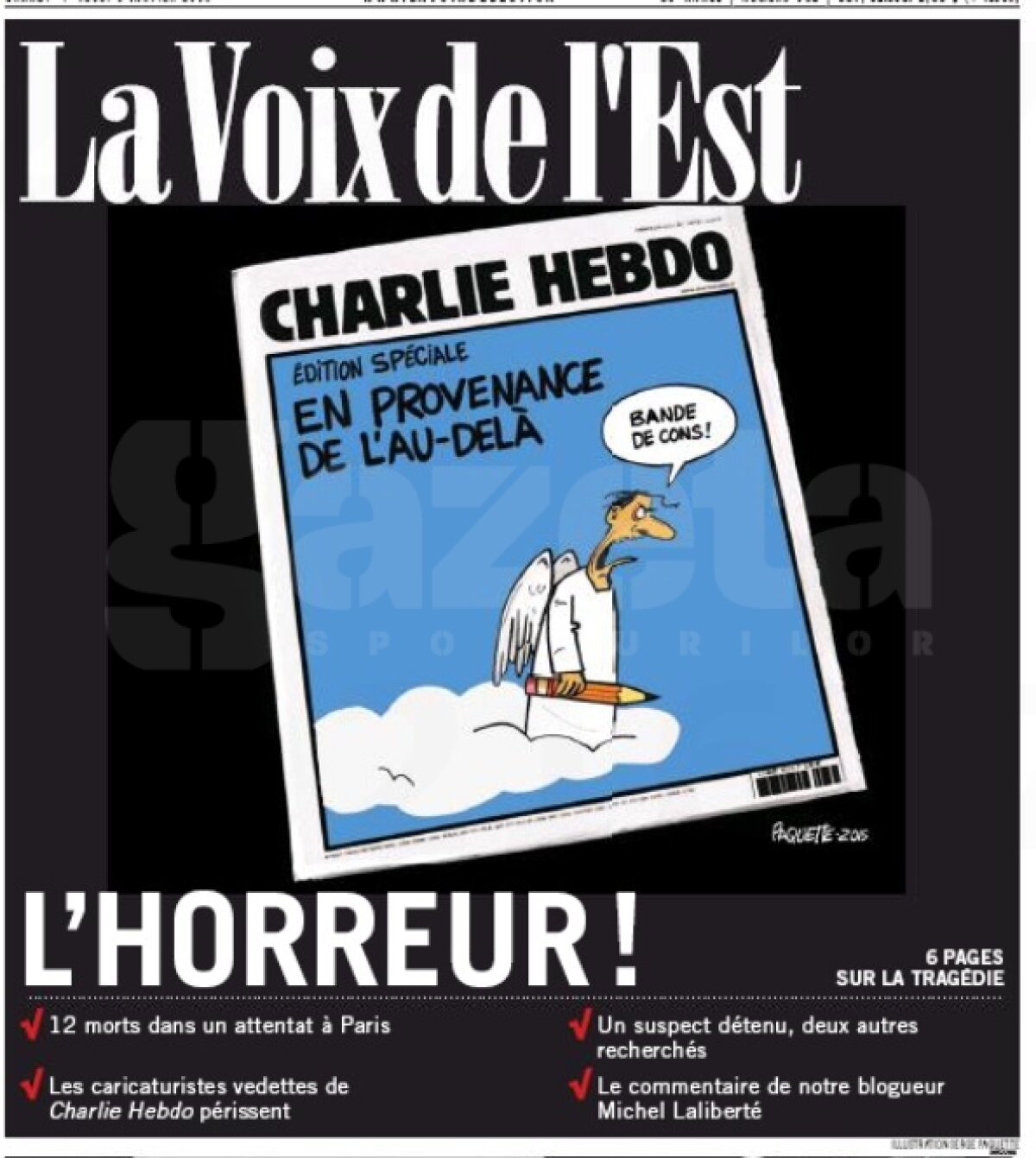 GALERIE FOTO Coperţi speciale » Peste 80 de ziare din întreaga lume au ieşit pe pagina întîi cu atacul terorist de la Paris