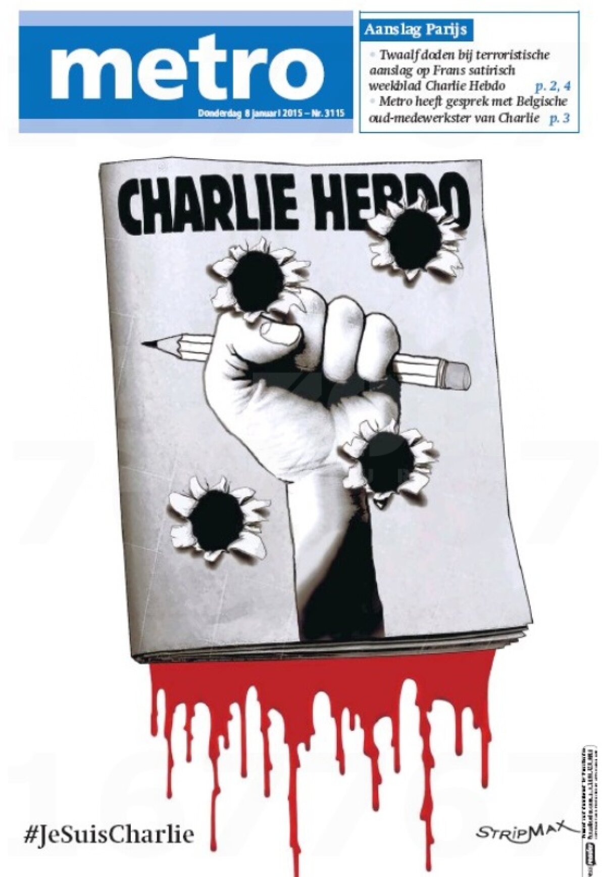 GALERIE FOTO Coperţi speciale » Peste 80 de ziare din întreaga lume au ieşit pe pagina întîi cu atacul terorist de la Paris