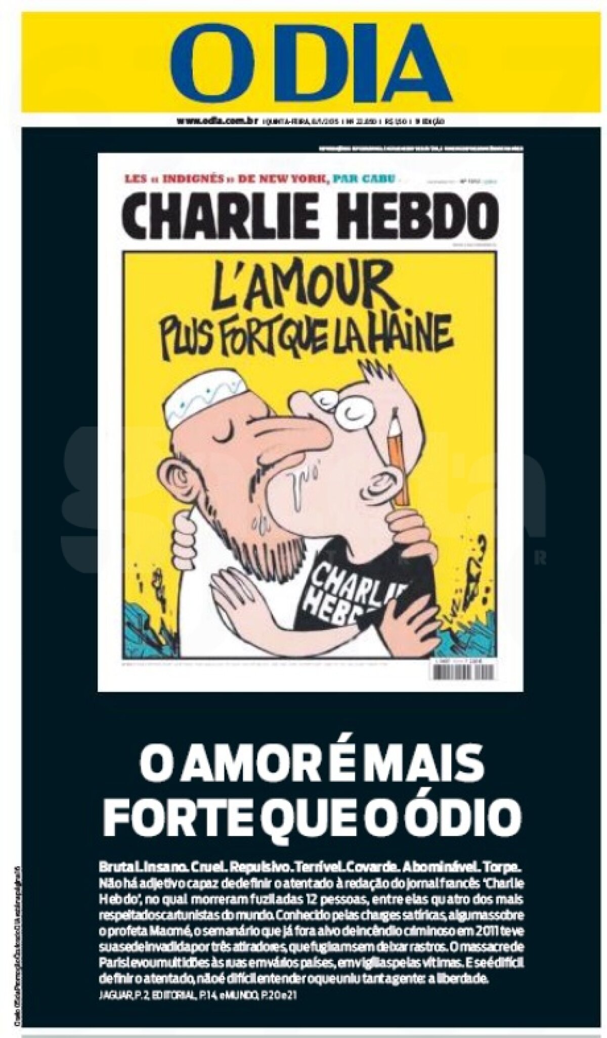 GALERIE FOTO Coperţi speciale » Peste 80 de ziare din întreaga lume au ieşit pe pagina întîi cu atacul terorist de la Paris