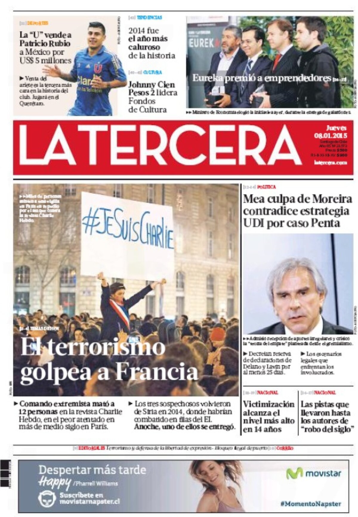 GALERIE FOTO Coperţi speciale » Peste 80 de ziare din întreaga lume au ieşit pe pagina întîi cu atacul terorist de la Paris