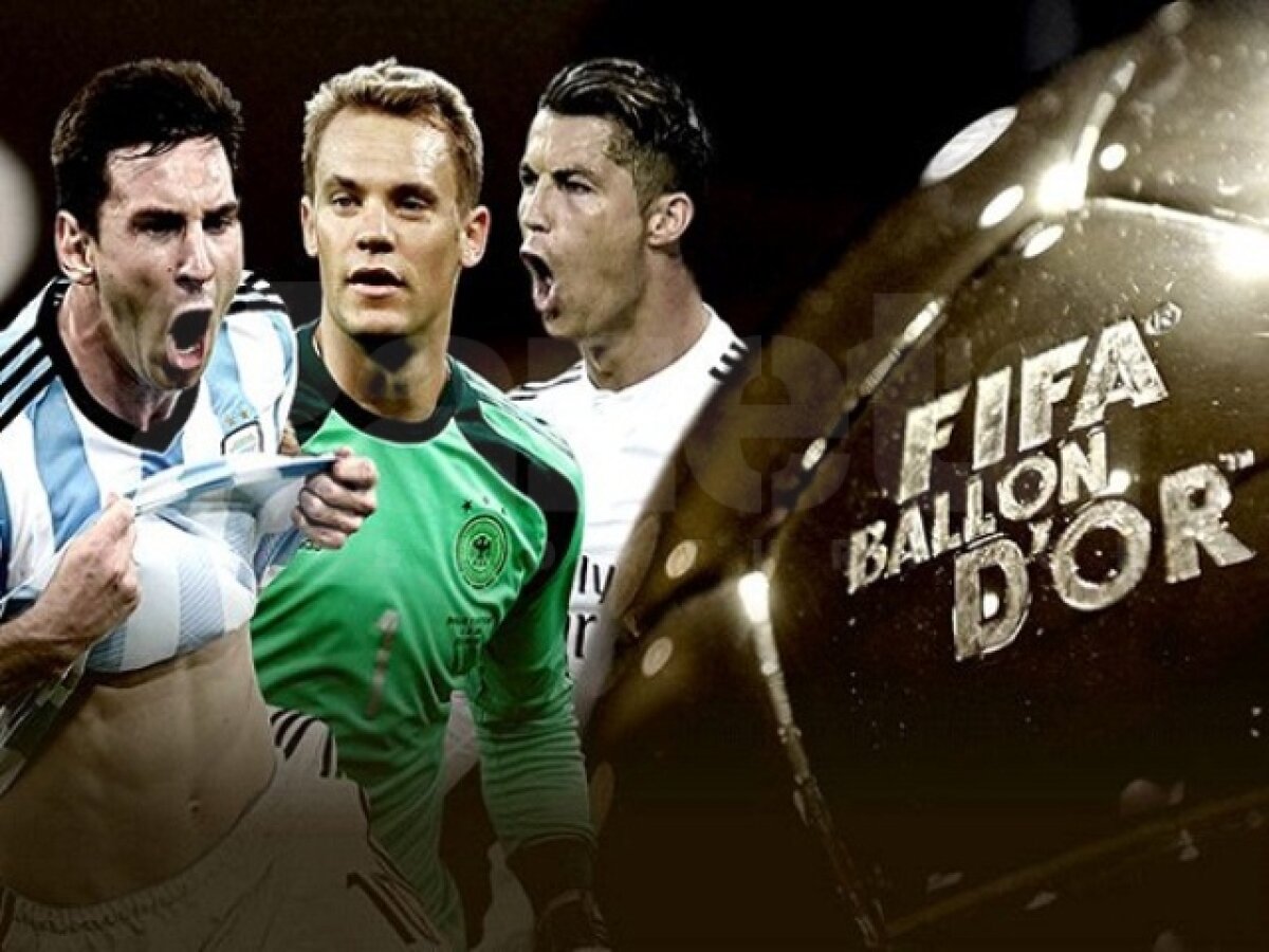 FOTO şi VIDEO Cristiano Ronaldo a cîştigat pentru a 3-a oară în carieră Balonul de Aur » Manuel Neuer, depăşit de Lionel Messi
