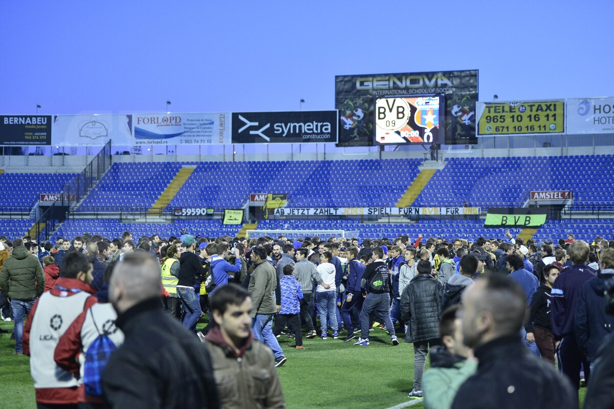 VIDEO şi FOTO Nebunie la Alicante! Fanii i-au speriat pe organizatori la finalul meciului Steaua - Dortmund 0-1 :)