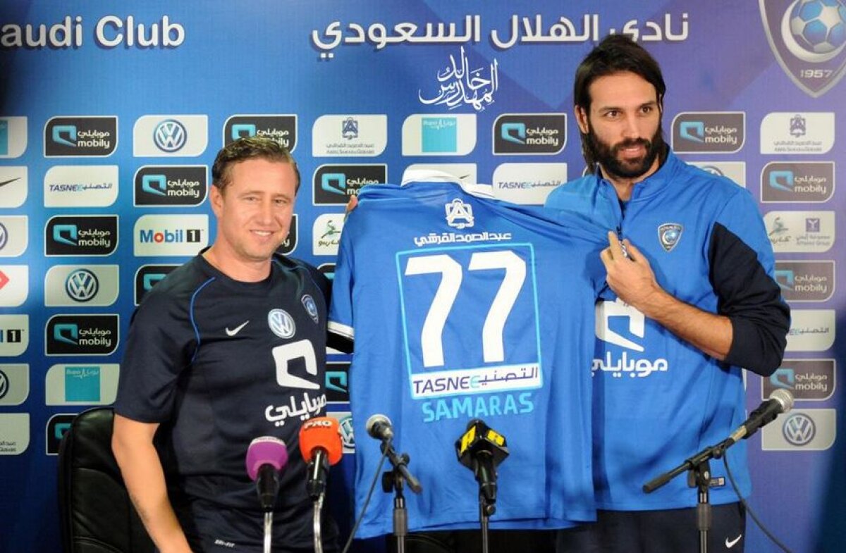 GALERIE FOTO Laurenţiu Reghecampf şi-a prezentat oficial noua vedetă » Nebunie la Riad în momentul sosirii lui Georgios Samaras