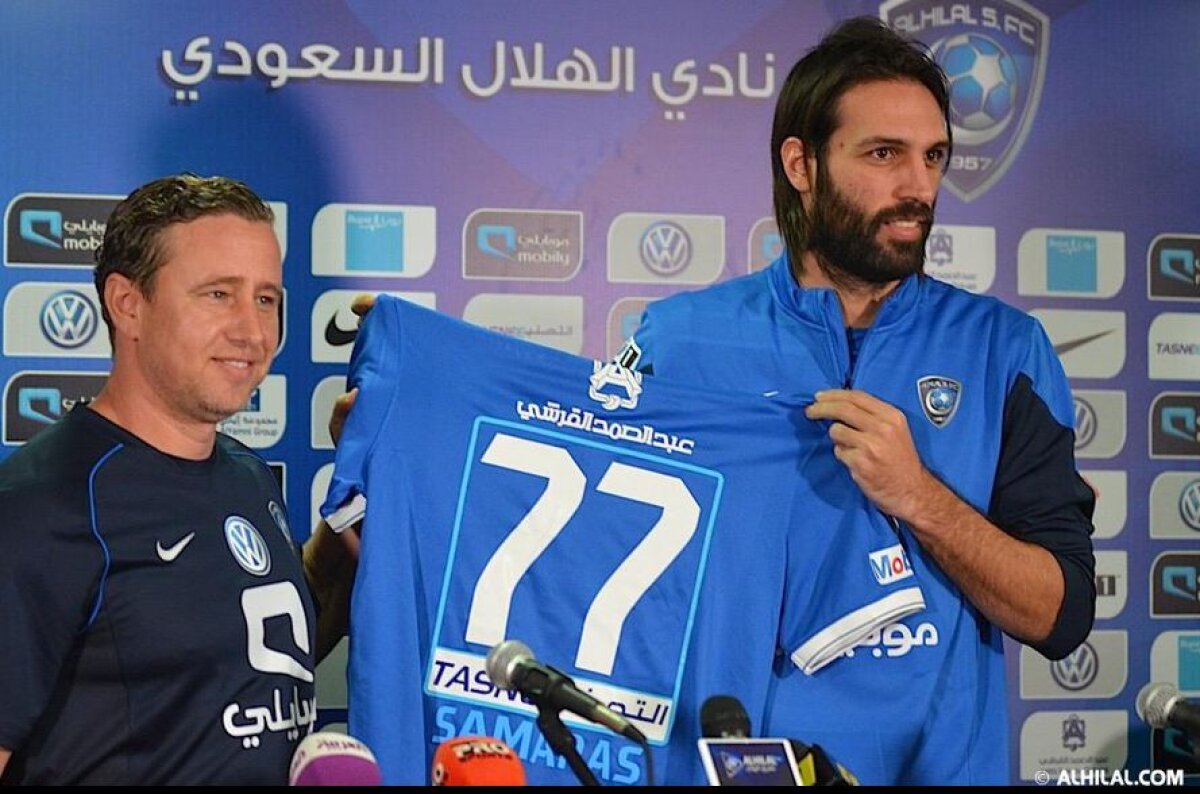 GALERIE FOTO Laurenţiu Reghecampf şi-a prezentat oficial noua vedetă » Nebunie la Riad în momentul sosirii lui Georgios Samaras