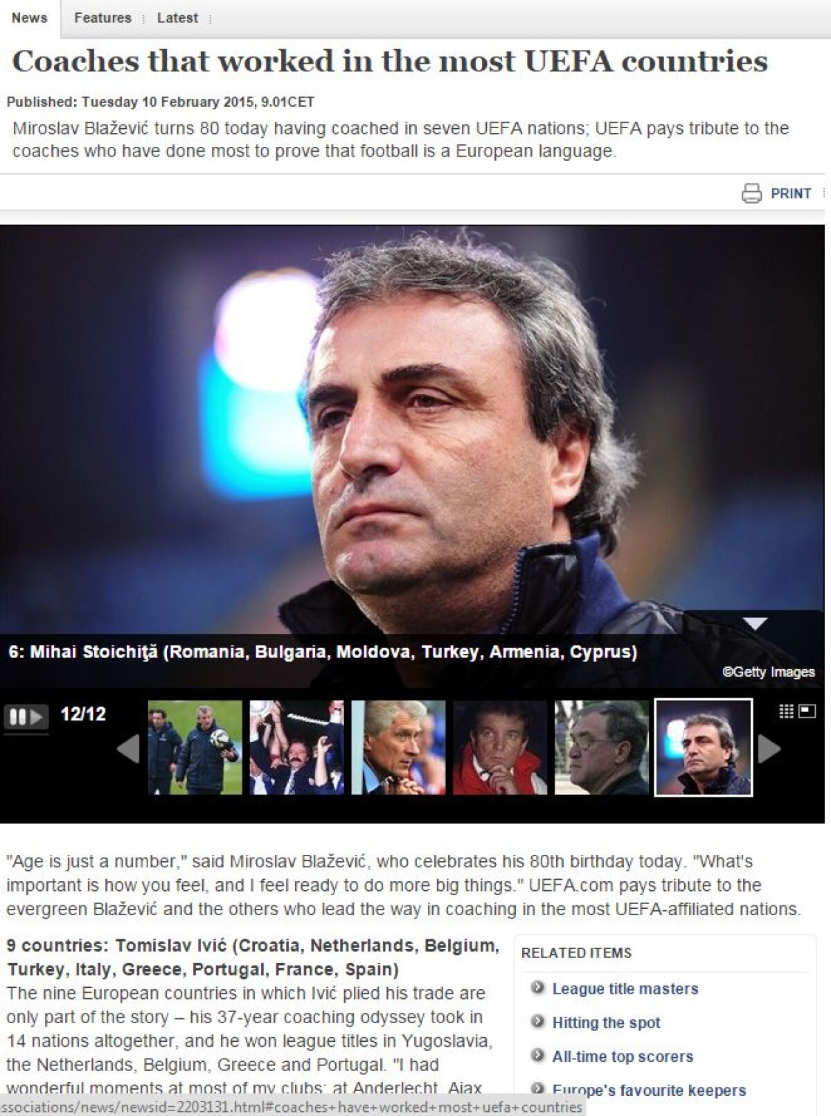 UEFA a inclus un antrenor român între tehnicienii cu cea mai vastă experienţă europeană » Nu e vorba de Mircea Lucescu