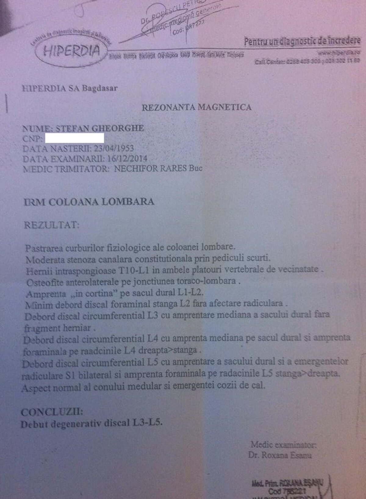 FOTO Acte oficiale » Gheorghe Ştefan vrea să iasă din închisoare: ”E suspect de cancer”