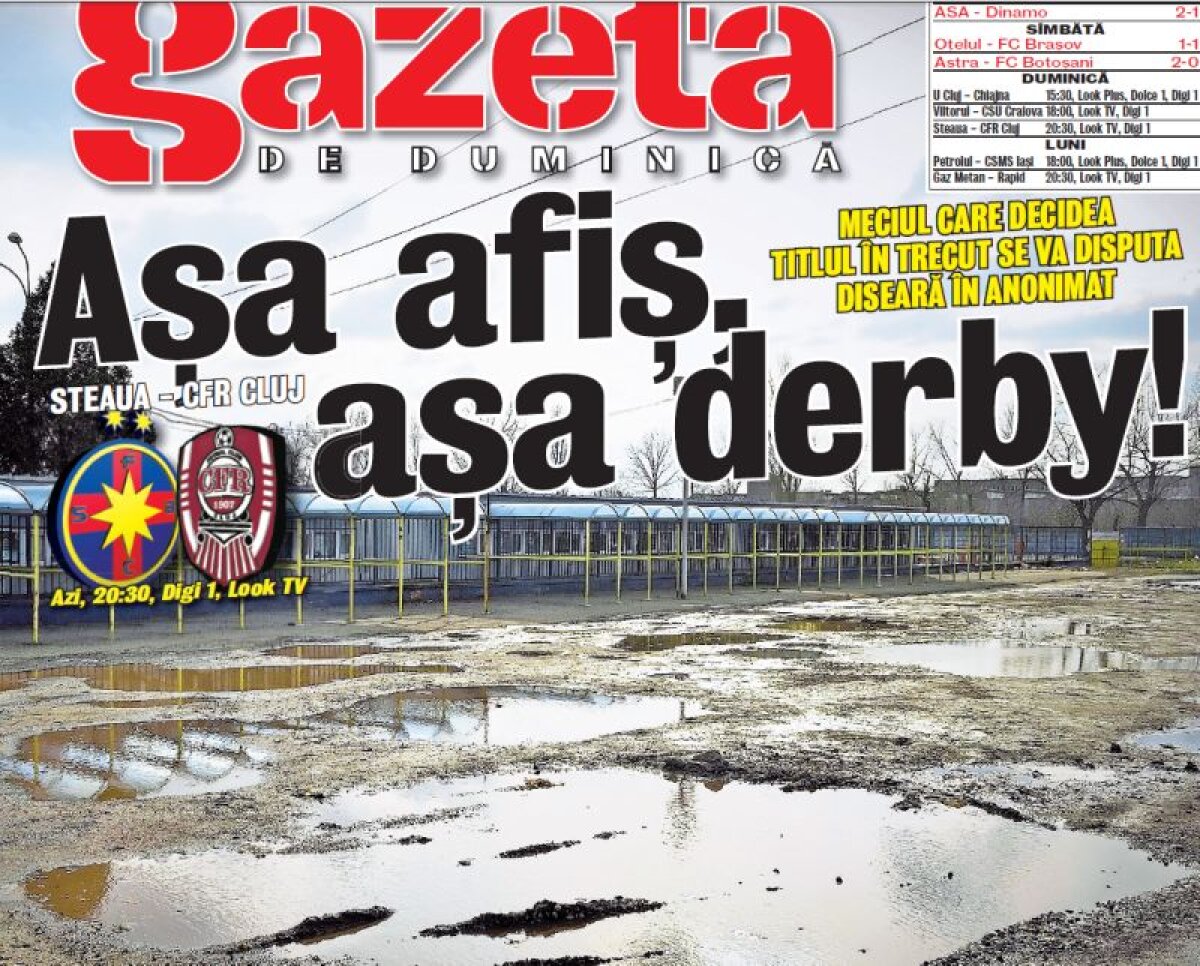 Aşa afiş, aşa derby! Meciul care decidea titlul în trecut se va disputa diseară în anonimat