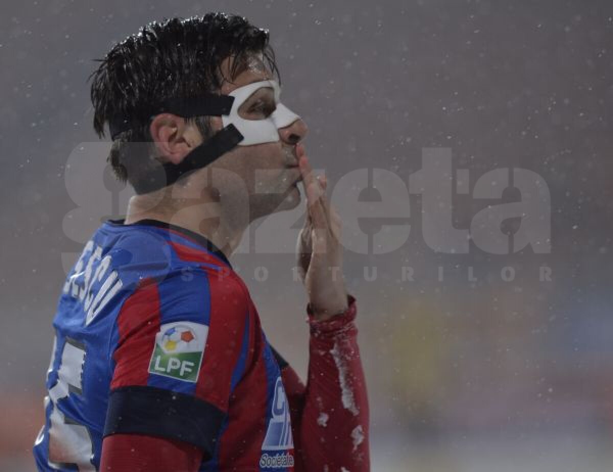 VIDEO + FOTO Alunecă spre titlu! Steaua s-a impus la Piatra Neamţ, scor 1-0, pe un teren foarte greu, acoperit cu zăpadă