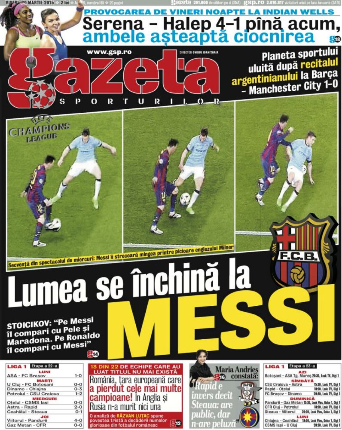 VIDEO Lumea se închină la Leo Messi » Planeta sportului uluită după recitalul argentinianului la Barca - Manchester City 1-0