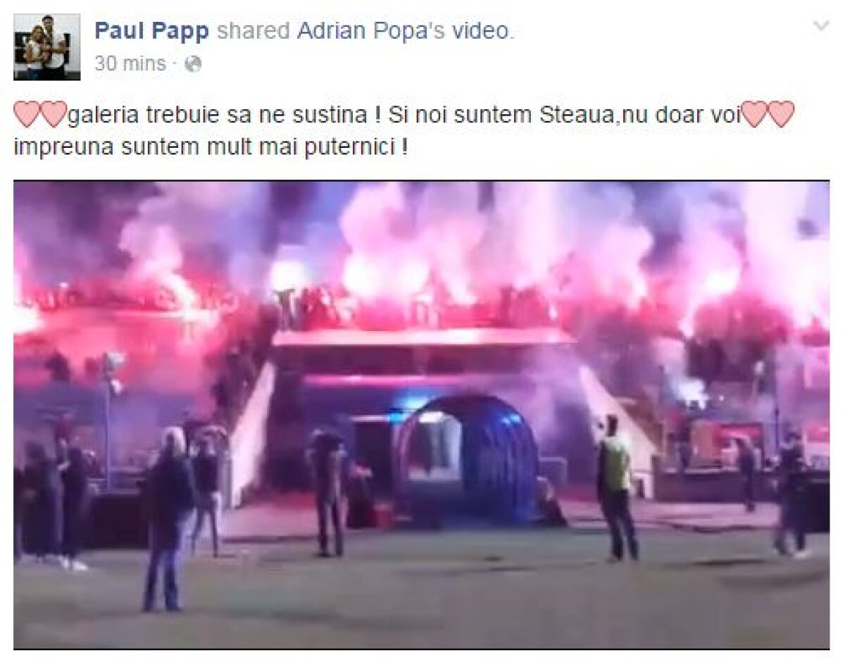 VIDEO Unul dintre liderii Stelei a surprins cu un mesaj pe facebook: "Nu mai susţineţi echipe hibrid de handbal şi baschet, fără istorie!"