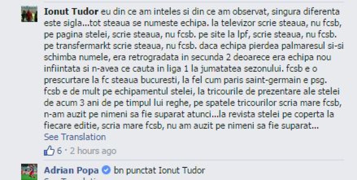 VIDEO Unul dintre liderii Stelei a surprins cu un mesaj pe facebook: "Nu mai susţineţi echipe hibrid de handbal şi baschet, fără istorie!"