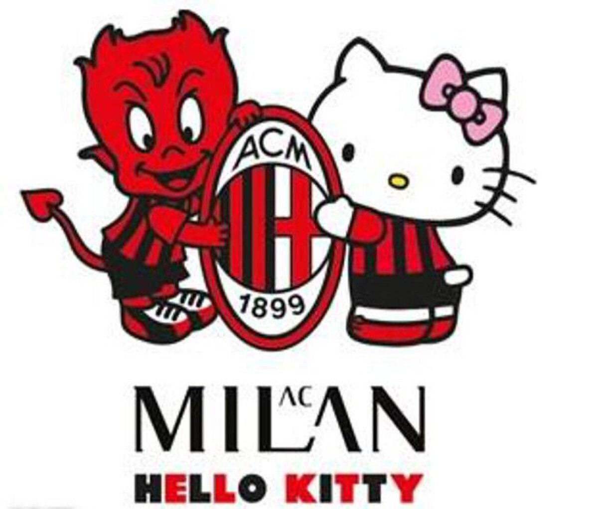 Diavolul cu chip de Hello Kitty » Ce bizară colaborare! Milan rebranduită cu o pisică japoneză