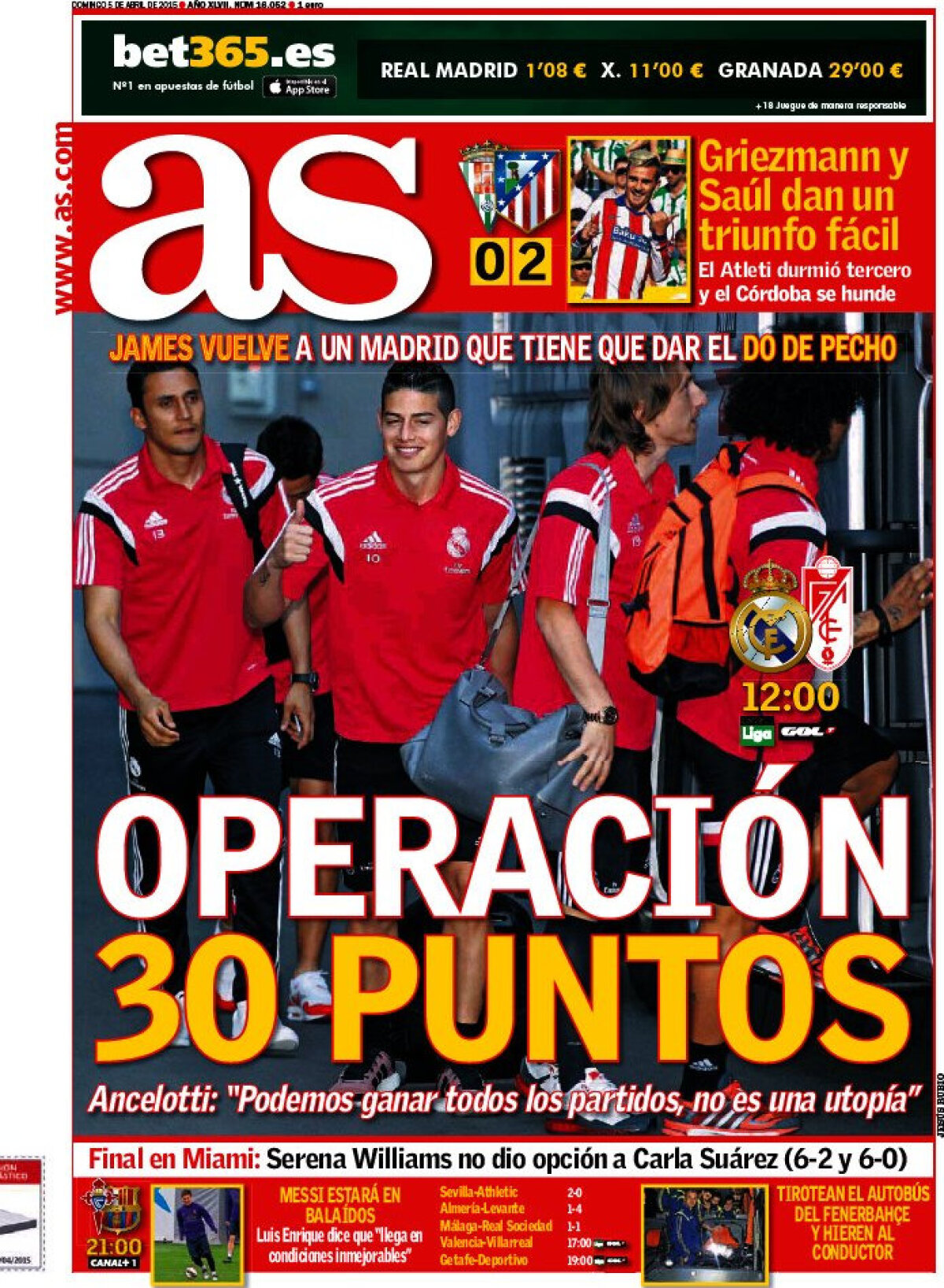 Ce scriu azi ziarele de sport din Europa (5 aprilie 2015)