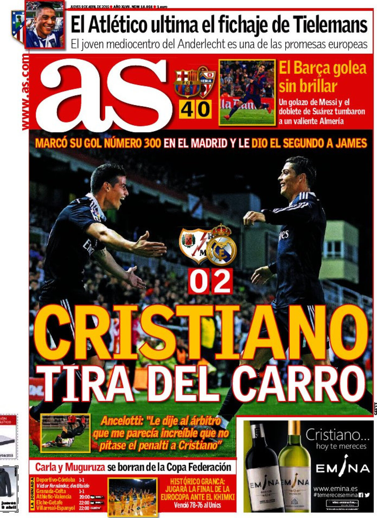 Ce scriu azi ziarele de sport din Europa (9 aprilie 2015)