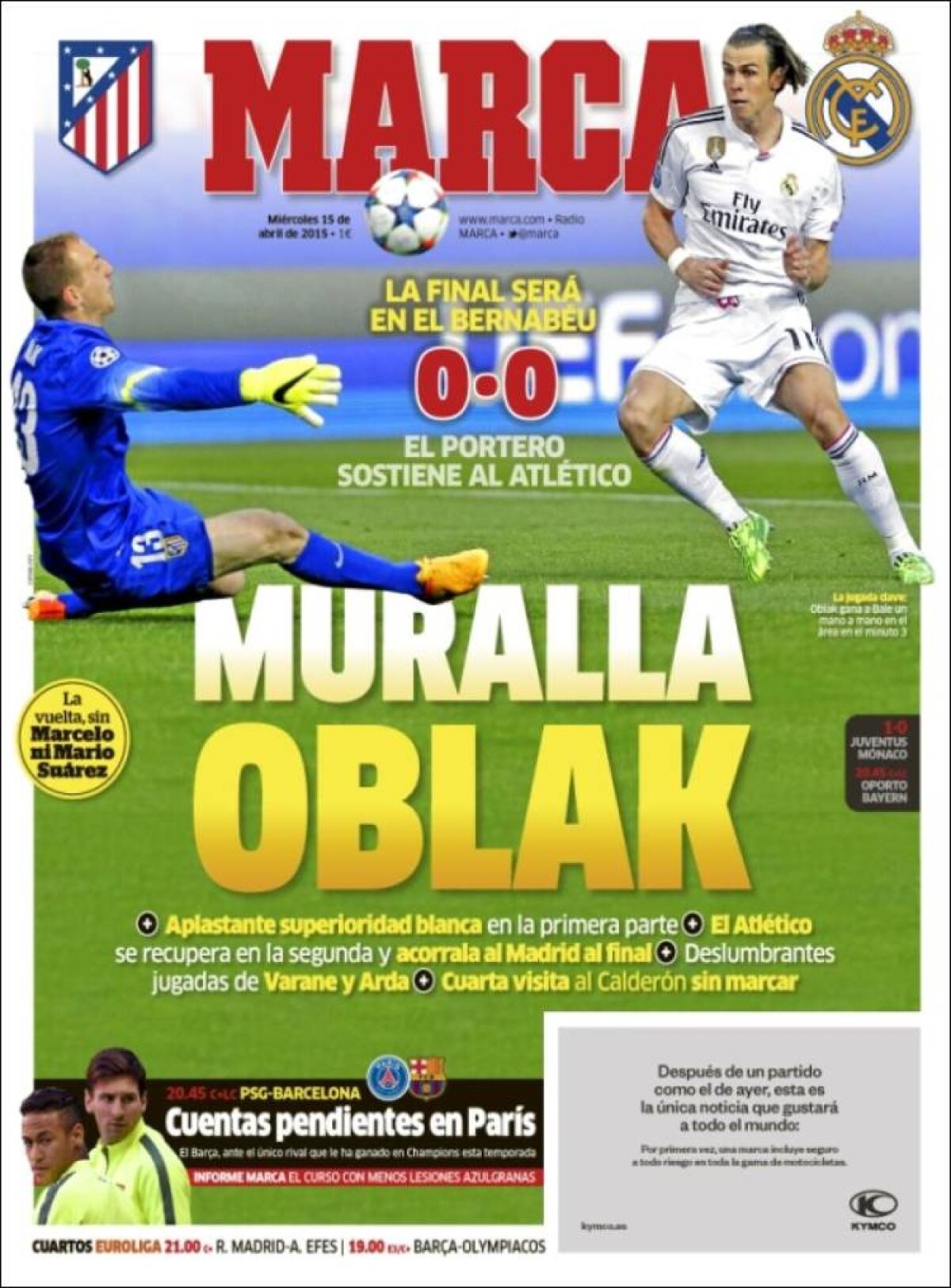 Ce scriu azi ziarele de sport din Europa (15 aprilie 2015)