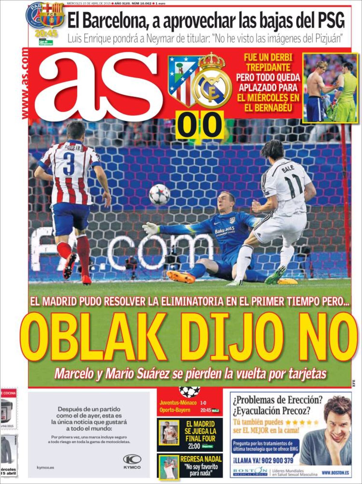 Ce scriu azi ziarele de sport din Europa (15 aprilie 2015)