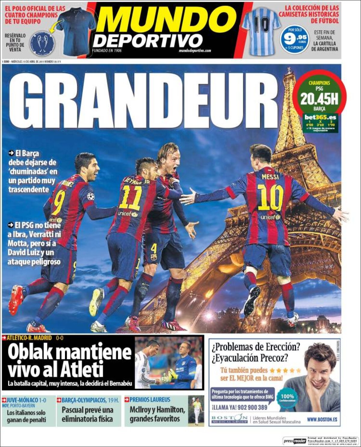 Ce scriu azi ziarele de sport din Europa (15 aprilie 2015)