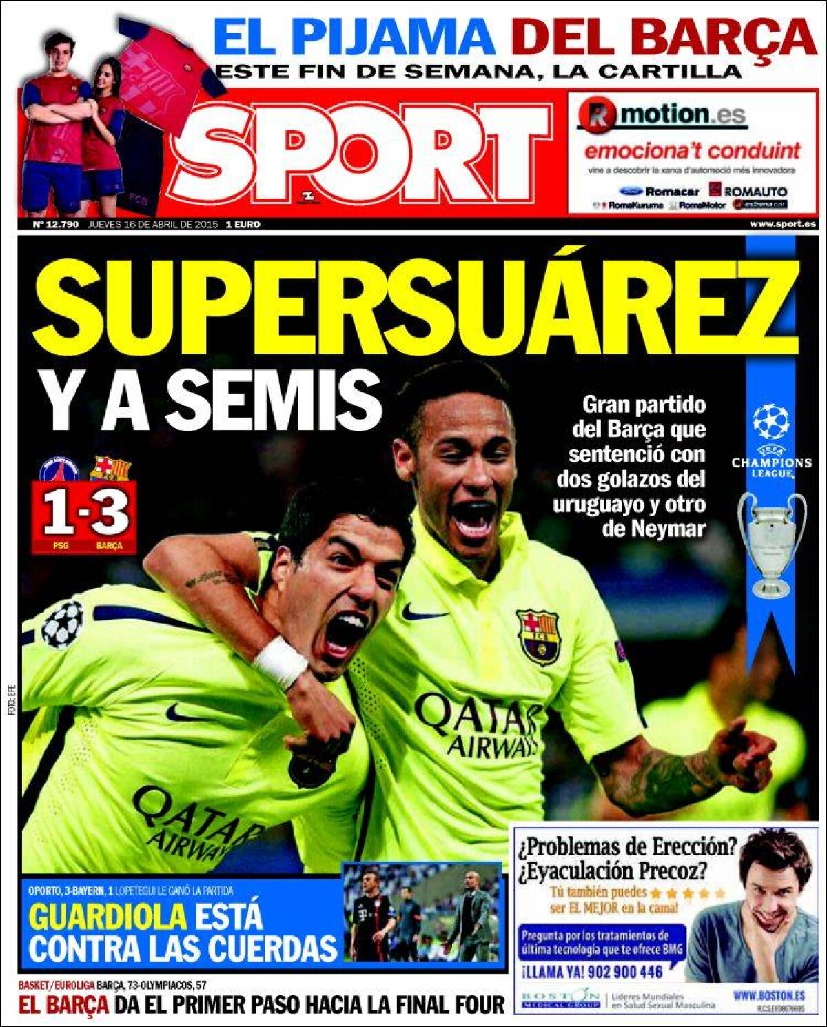 Ce scriu azi ziarele de sport din Europa (16 aprilie 2015)