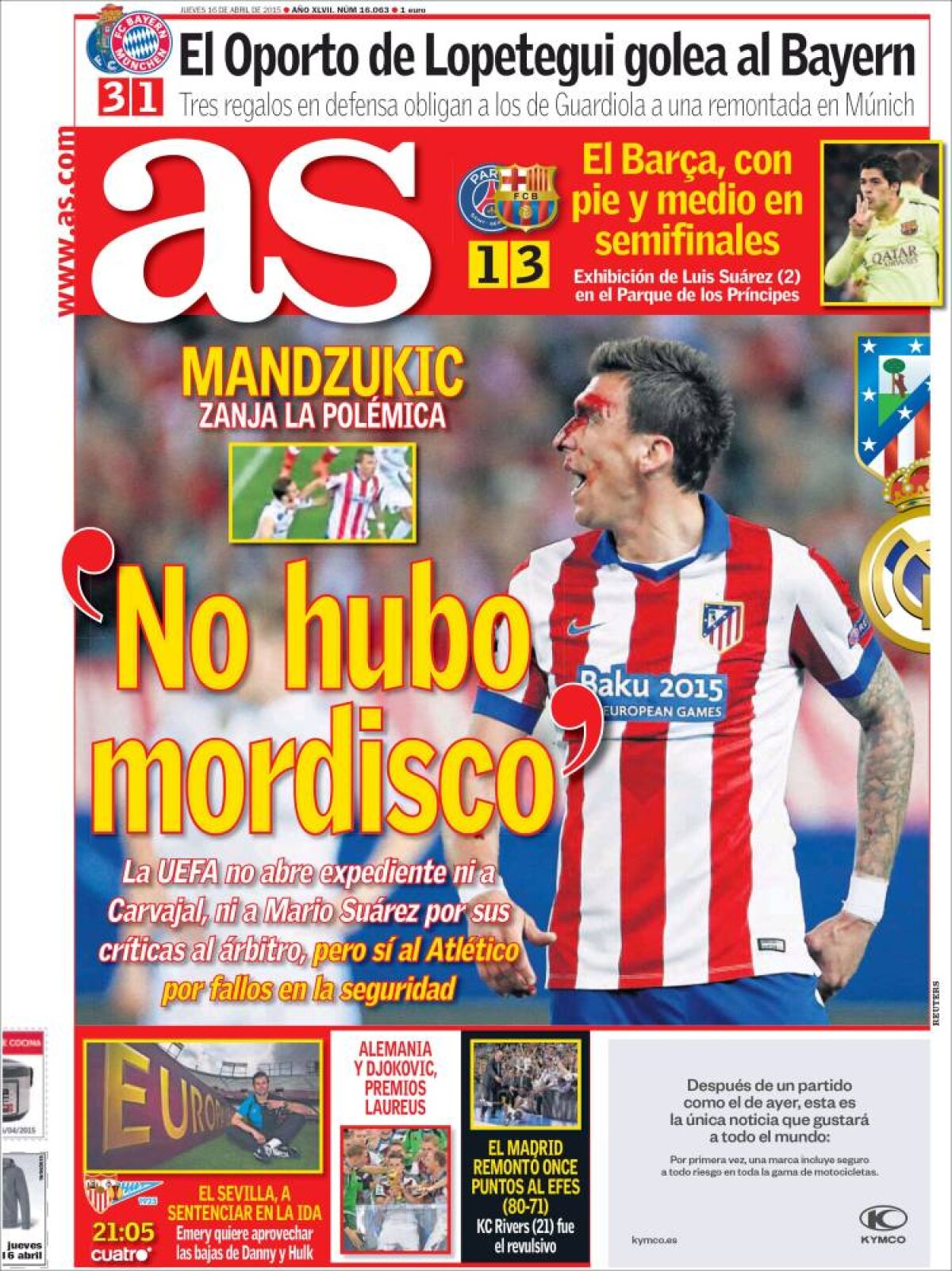 Ce scriu azi ziarele de sport din Europa (16 aprilie 2015)