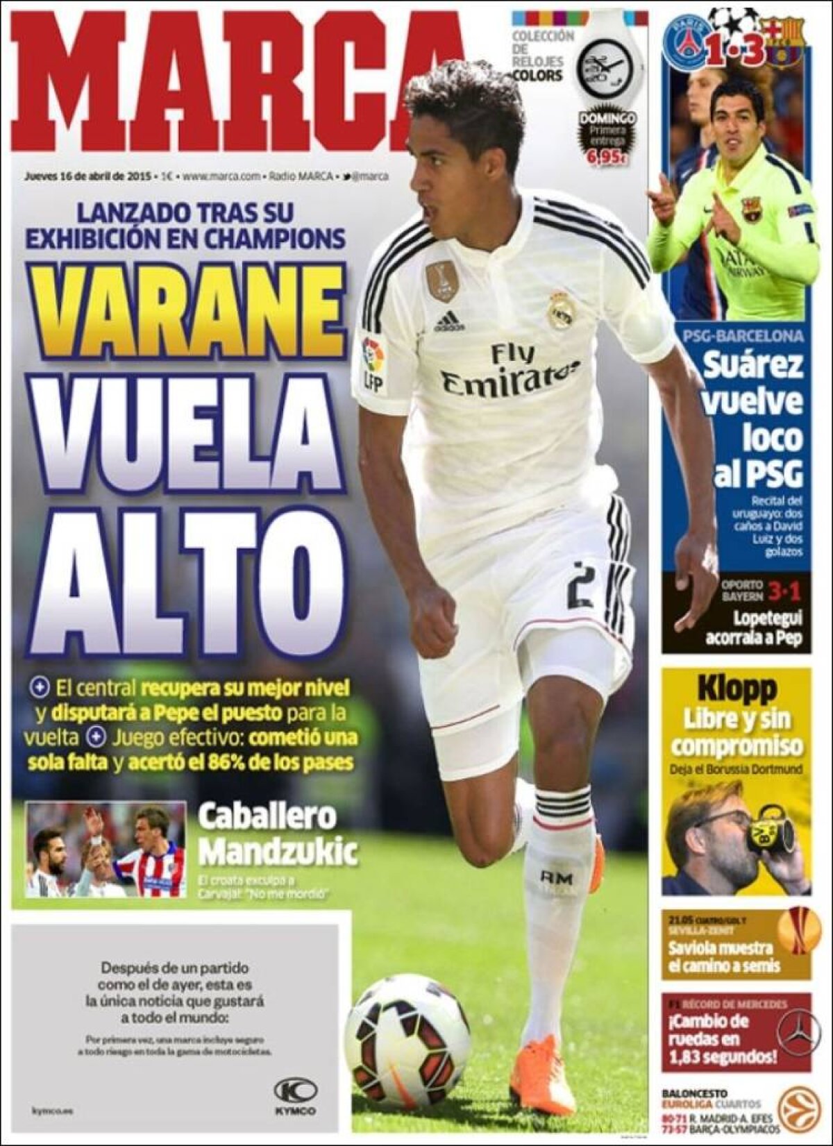 Ce scriu azi ziarele de sport din Europa (16 aprilie 2015)