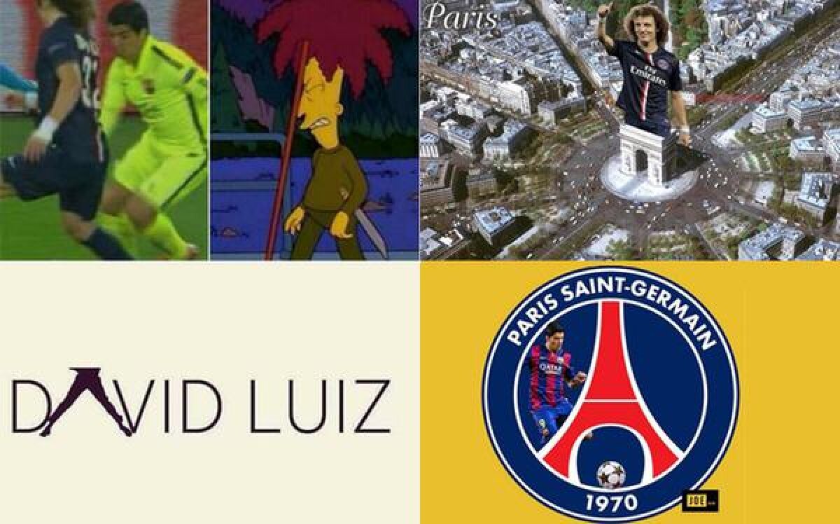 FOTO Cele mai bune glume după înfrîngerea lui PSG » David Luiz, eroul negativ