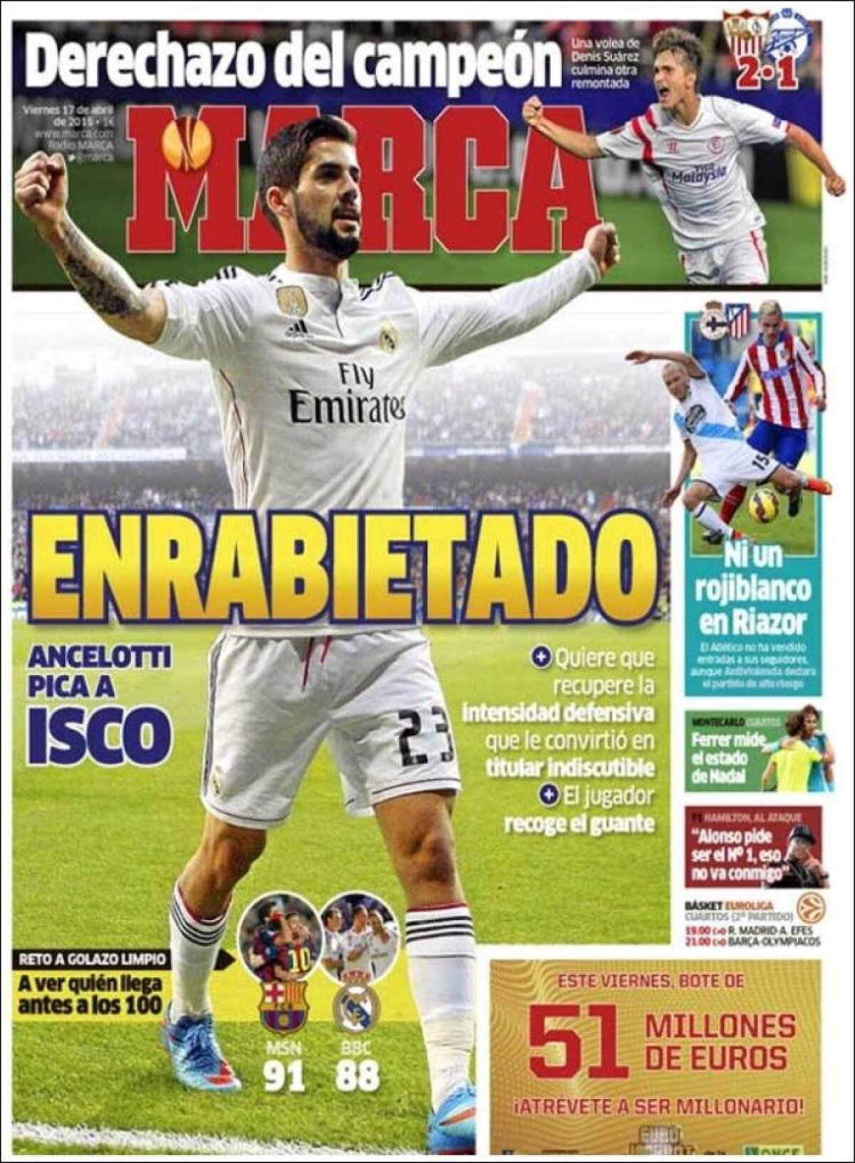 Ce scriu azi ziarele de sport din Europa (17 aprilie 2015)