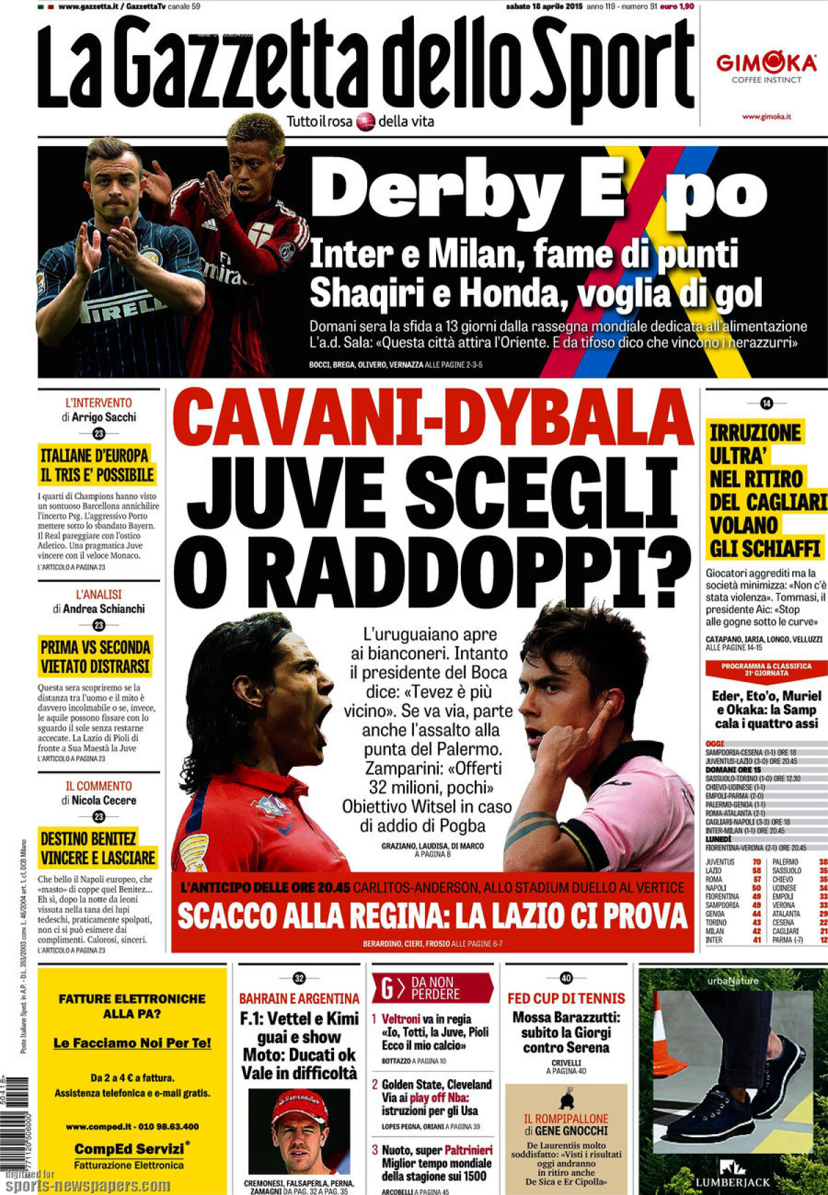 Ce scriu azi ziarele de sport din Europa (18 aprilie 2015)