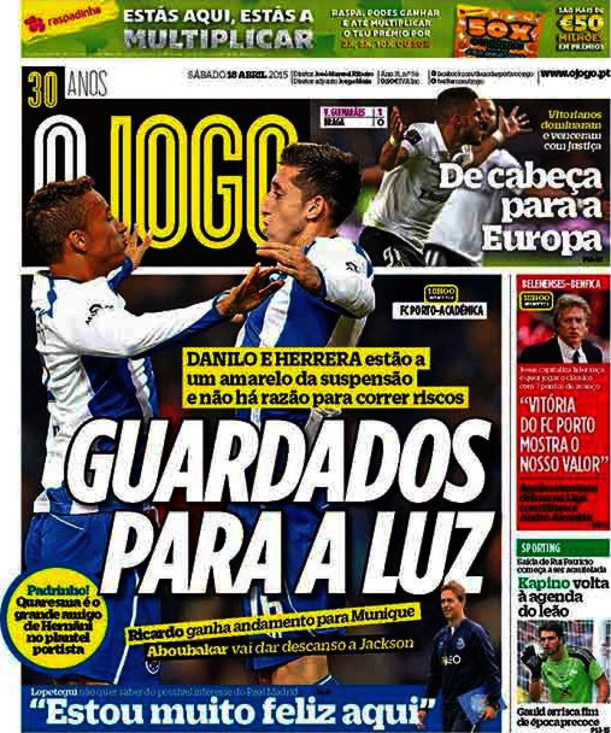 Ce scriu azi ziarele de sport din Europa (18 aprilie 2015)