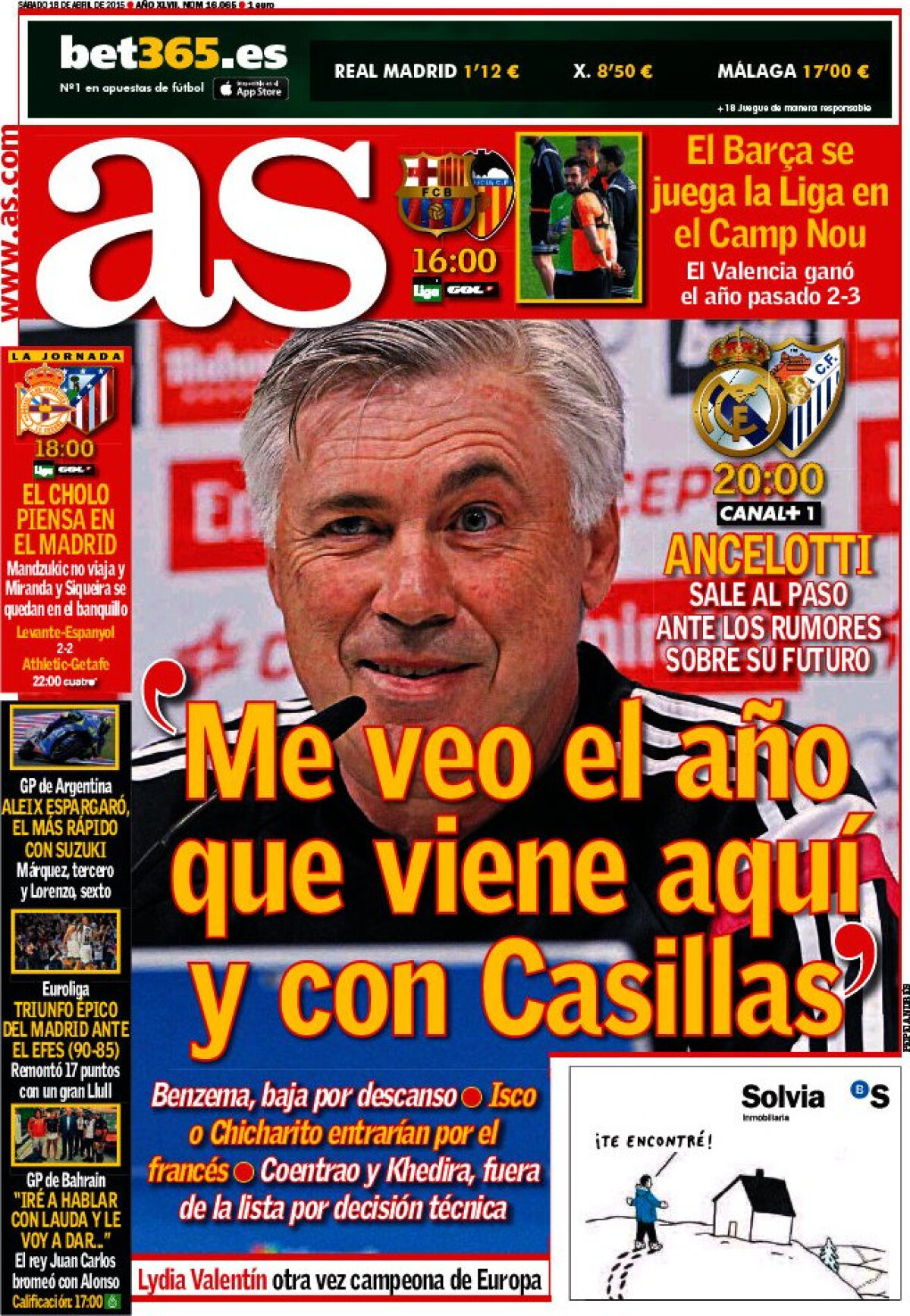 Ce scriu azi ziarele de sport din Europa (18 aprilie 2015)