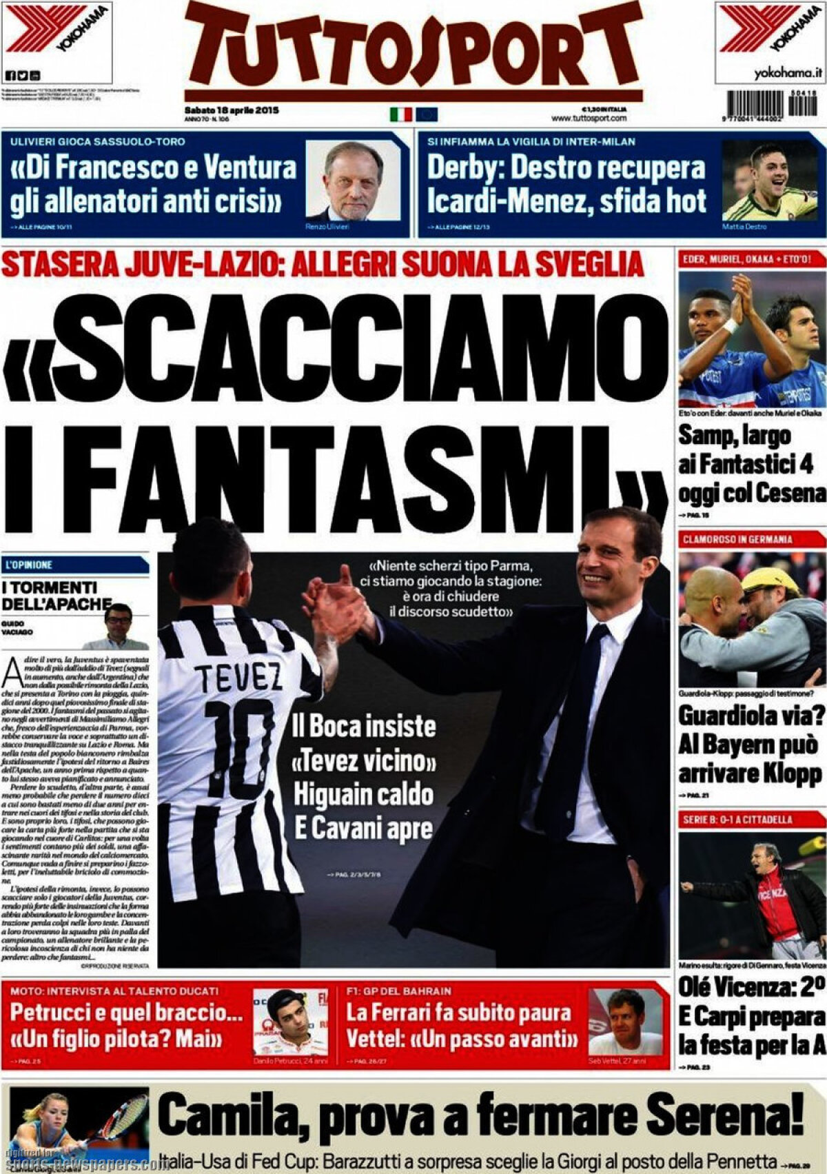 Ce scriu azi ziarele de sport din Europa (18 aprilie 2015)