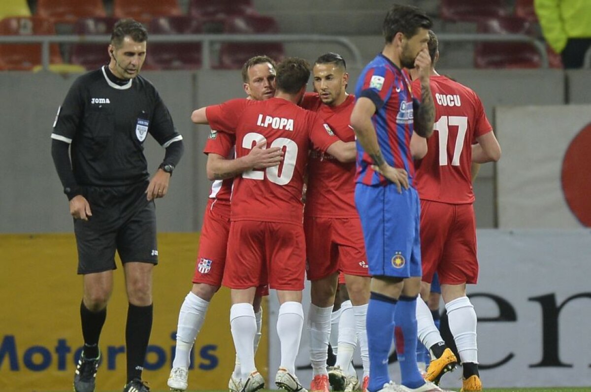 FOTO şi VIDEO Lupta la titlu e mai încinsă ca niciodată » Oţelul produce surpriza şi învinge Steaua pe Arena Naţională