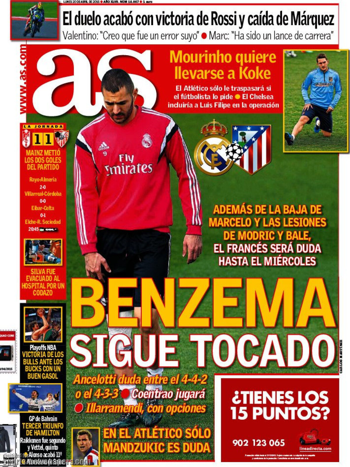 Ce scriu azi ziarele de sport din Europa (20 aprilie 2015)