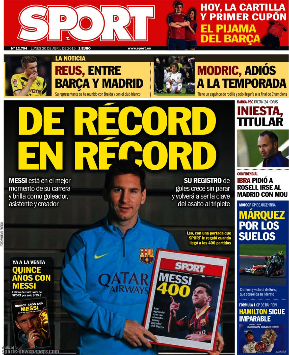 Ce scriu azi ziarele de sport din Europa (20 aprilie 2015)