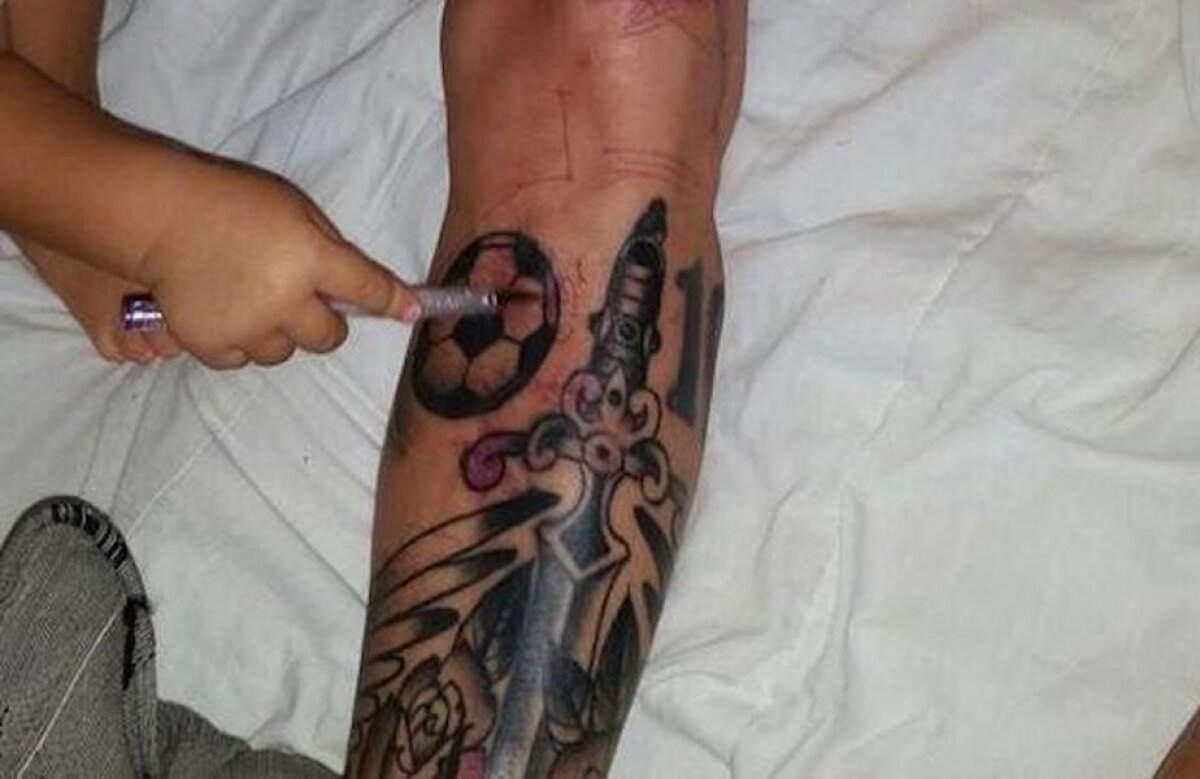 GALERIE FOTO S-a umplut de tatuaje! » Messi a luat-o pe urmele lui Neymar și Alves